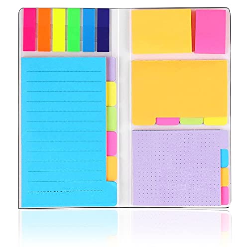 Klebezettel Haftnotizen Set Notizzettel in 5 Formaten Haftnotizen Set Klebezettel Haftstreifen Notizzettel Sticky Notes Pagermarker mit Beschreibbaren Etiketten Seiten für Bürobedarf Haushalt von JOKILY