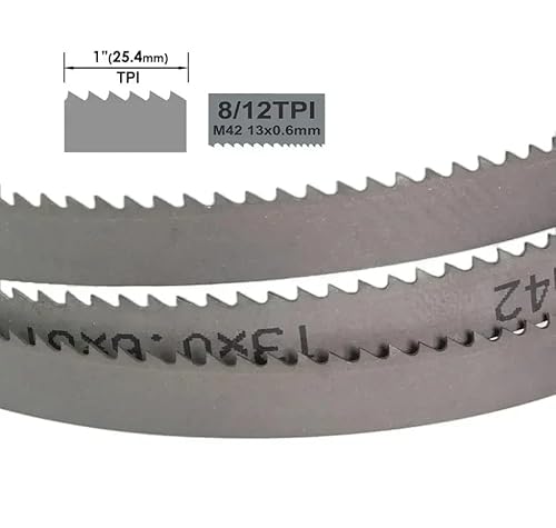 4 Stück 1140 mm x 13 x 0,65 mm 6 14 TPI Metallschneiden M42 Bi-Metall-Bandsägeblatt 1140 Bimetall-Bandsägeblätter(8-12T) von JOLGRDWS