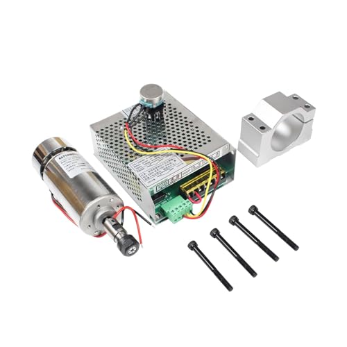 12000 U/min High Speed ​​DC 12–48 V 300 W ER11 400 W ER16 CNC luftgekühlter Spindelmotor-Kit mit Netzteil for Graviermaschine(300W ER11) von JOLIANE