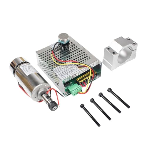 12000 U/min High Speed ​​DC 12–48 V 300 W ER11 400 W ER16 CNC luftkühlter Spindelmotor-Kit mit Netzteil for Graviermaschine(300W ER11) von JOLIANE