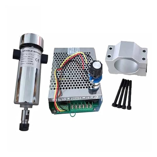 Luftgekühlter 0,8 kW DC110 V 20000 U/min CNC-Spindelmotor-Kit ER11/Spannfutter 800 W Spindelmotor + Netzteil Drehzahlregler for Gravieren(800W ER11 Set 3) von JOLIANE