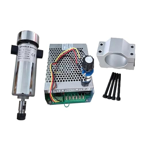 Luftgekühlter 0,8 kW DC110 V 20000 U/min CNC-Spindelmotor-Kit ER16/Spannfutter 800 W Spindelmotor + Netzteil Drehzahlregler for Gravieren(800W Set 3) von JOLIANE