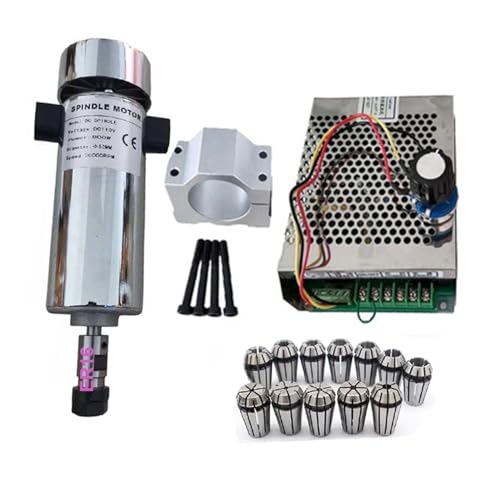 Luftgekühlter 0,8 kW DC110 V 20000 U/min CNC-Spindelmotor-Kit ER16/Spannfutter 800 W Spindelmotor + Netzteil Drehzahlregler for Gravieren(800W Set 4) von JOLIANE