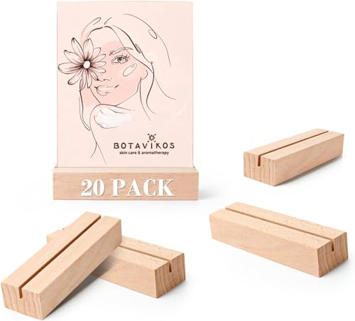 JOLIGAEA 20 Stück Holz Kartenhalter, Kartenhalter Hochzeit, Namesschild Fotohalter, Postkartenhalter für Restaurants, Hochzeiten, Bankette und Partys Fotoständer von JOLIGAEA