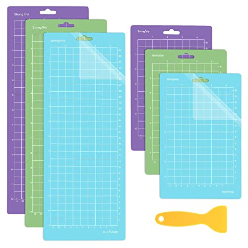 JOLIGAEA 6 Stück Schneidematte für Cricut Joy (4,5 x 6,5 Zoll, 4,5 x 12 Zoll) Klebrig Rutschfeste Flexible Quadratische Gitterschnittmatten-Set Matten, Rutschfest zum Nähen, Quilten, Kunsthandwerk von JOLIGAEA