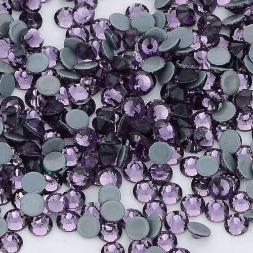 Jollin Strass Hotfix Glas künstlicher Kristall Flatback Steine Edelsteine Strass Hotfix SS30 (6,3-6,5mm) 288pcs, Tansanit Lila Lila von JOLLIN