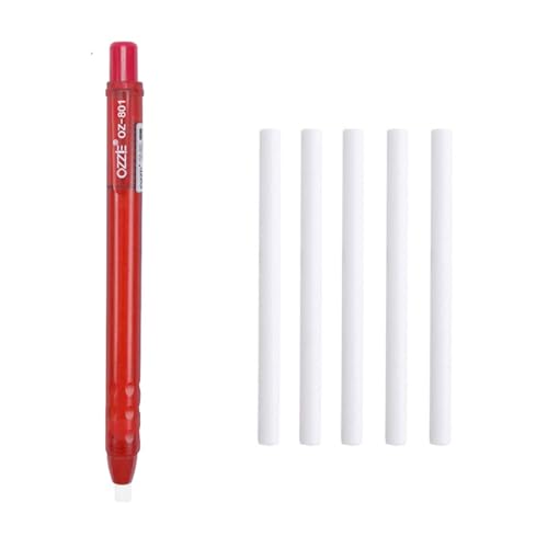 JOMPENS 1 einziehbarer mechanischer Stift-Radierer + 5 Gummi-Ersatzkerne, Präzisionsradierung (rot) von JOMPENS