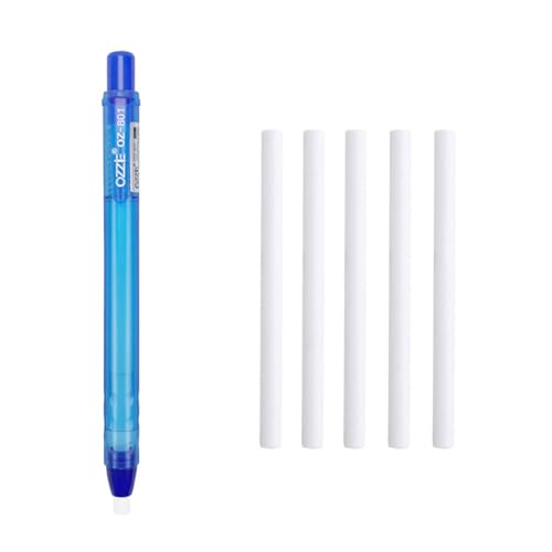 JOMPENS 1 einziehbarer mechanischer Stift-Radierer + 5 Gummi-Ersatzkerne, präzises Radieren (blau) von JOMPENS