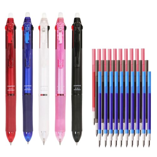 JOMPENS 3-in-1 radierbares neutrales Stifte-Set mit 30 dreifarbigen Stiftkernen für Design, Schreiben, Malen, Schule, Büro, Schreibwaren von JOMPENS