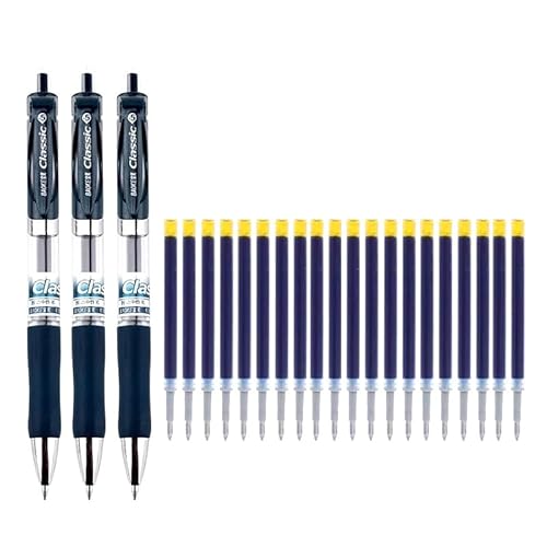 JOMPENS Kugelschreiber, Gelschreiber, 0,5 mm, dunkelblau, große Kapazität, dunkelblaue Tinte, austauschbare Mine, Schulschreibbedarf (Stift und Mine) von JOMPENS