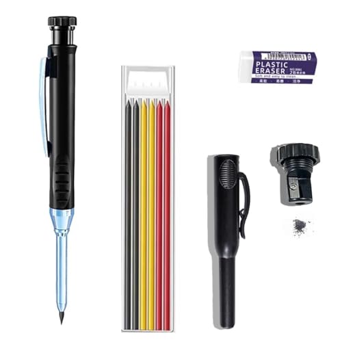 JOMPENS Druckbleistift-Set, 7 farbige Kerne, Spitzer, Radiergummi (1 Farbe) von JOMPENS