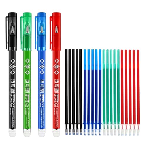 JOMPENS Kugelschreiber, 4 Stück, große Kapazität, kreativ, löschbar, 0,5 mm, mehrfarbig, Tinten-Set, Schreibprüfung, neutraler Stift, Bürobedarf von JOMPENS