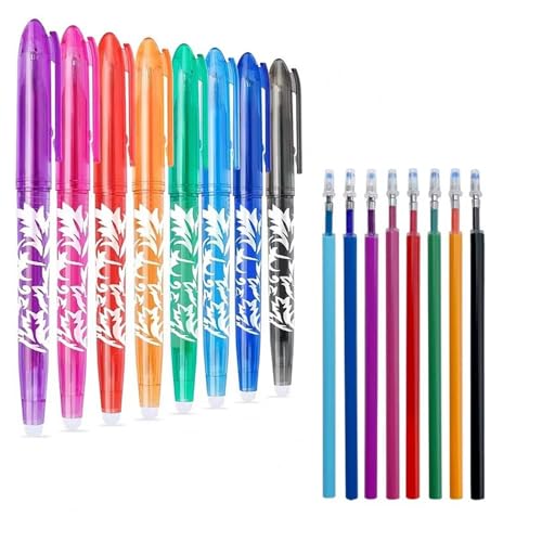 JOMPENS Niedliches löschbares Gelstifte-Set, schwarz und blau, 0,5 mm, Kugelschreiber, waschbarer Griff, Schule, Büro, Schreibwaren, Schreibwaren von JOMPENS