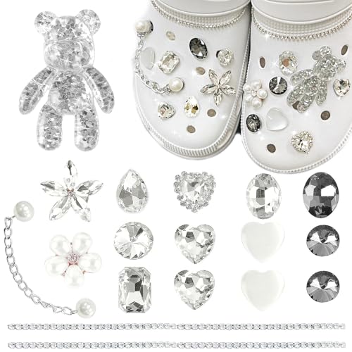 18 Stück Crystal Diamante Schuhanstecker Funkelnde Coral Schuh Dekorationen Schuhe DIY-Zubehör Geschenke und Schuhzubehör, Kinder Urlaub Geschenk von JOOTUEPO