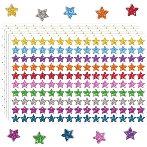 JOOTUEPO 3000 Stück/20 Blätter Stern-Aufkleber, Selbstklebende Stern Aufkleber Belohnungssticker für Kinder Kleine Bunte Sternaufkleber für Lehrer, Studenten, Scrapbooking, DIY-Grußkarten von JOOTUEPO