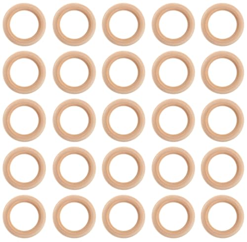 25 PCS 70mm unvollendete natürliche hölzerne Ringe für Makramee-Schmuck machen DIY-Handwerk von JORCEDI