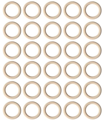 30 Pcs 55mm unvollendete hölzerne Ringe für Schmuck Ohrring DIY Craft Making von JORCEDI