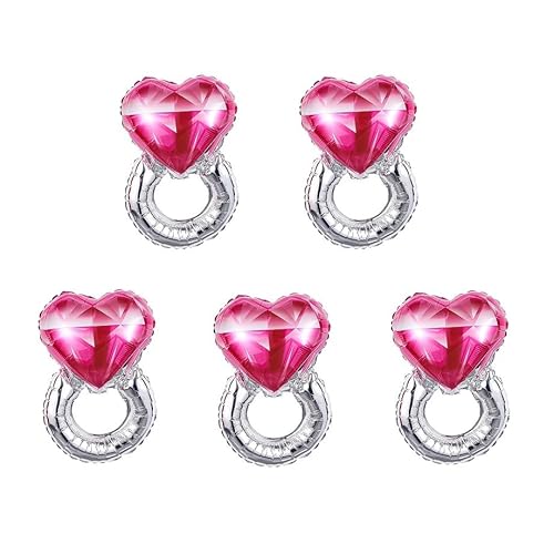 5 Pcs Herz geformt Diamant Ring Ballons für Bachelorette Verlobungsparty Dekorationen von JORCEDI