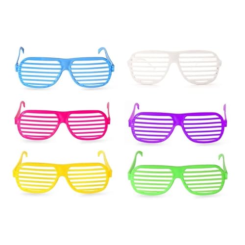 JORCEDI 12 Stück Shutter Brille Fancy Dress Sonnenbrille Specs Grille West Retro 80's 90's For Retro Fancy Dress Kostüm Prop Disco Party Favors Supplies von JORCEDI