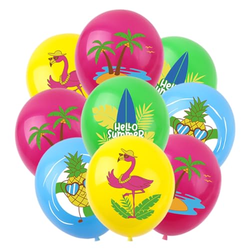 JORCEDI 40 Stück Hawaiianische Luau-Party-Ballon-Dekoration für Sommer-Motto Geburtstag Babyparty Party Favor von JORCEDI