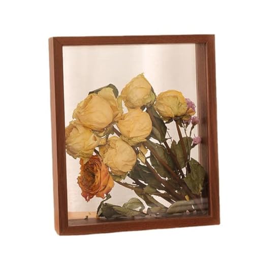 JOSON 2 Packungen Holz-Bilderrahmen, getrocknete Blumen, Display-Ständer, dekorativer schwimmender Bilderrahmen (braun, 10 x 15 cm) von JOSON