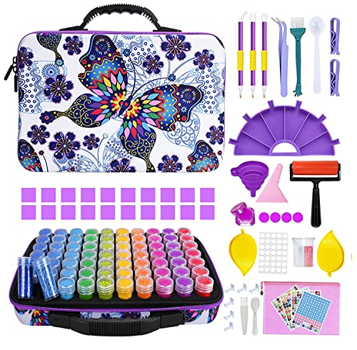 JOTOL 5D Diamond Painting Zubehör Boxen 70 Fächer,Diamond Painting Zubehör Box Organizer Aufbewahrungskoffer Kits,Werkzeug Set mit Stift für Malerei Handwerk von JOTOL