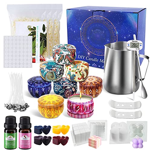 JOTOL Kerzen Selber Machen Set,Kerzenherstellung Kit mit Anleitung,Bienenwachs,Dochte,Kerzendosen,Dochthalter Zubehör,Kerzen Set für Erwachsene Anfänger Kerzenherstellung Zubehör,Candle Making Kit von JOTOL