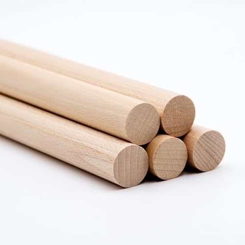 JOWE 10 Stk Rundstab aus Buche 12 mm, Länge 100 cm - glatte Holzstäbe aus Buche - Made in Austria JOWE 10 Stk Rundstab aus Buche 12 mm, Länge 100 cm - glatte Holzstäbe aus Buche - Made in Austria von JOWE