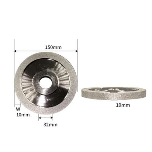 125 mm CBN-Diamant-Schleifscheibe, spezieller Spitzer, Keramik-Wolfram-Stahl-Fräser, parallele Schleifscheibe aus Legierung Für Heimwerker-Anfänger(150,100mm) von JOXLOVER