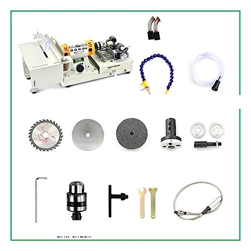 JOXLOVER 850W Jade Poliermaschine 5 IN 1 Mini Tischkreissäge Desktop Poliermaschine DIY Holzbearbeitung Schmuck Tischschleifer Polierer für Schmuckwerkzeuge, Schmuckzubehör(Set 4) von JOXLOVER