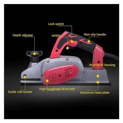 JOXLOVER Elektrohobel, elektrischer Handhobel, Desktop-Elektrohobel Tragbarer Kleiner elektrischer Haushaltshobel Holzbearbeitungswerkzeuge für Tischler, Heimwerker von JOXLOVER
