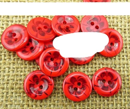 75 STÜCKE 13,5 MM Transparent Gemischte Blumen Form Gefärbte HARZ Knöpfe Mantel Stiefel Nähen Kleidung Zubehör Dekoration Fit R-135-Rot von JOYDREAMDESIGN