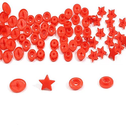 Bunte Knöpfe Stern Herz Harz Knöpfe Verschluss Druckknöpfe für Baby Stoff Nähzubehör-rot, 10er Set von JOYDREAMDESIGN