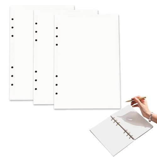 A5 Nachfüllpapier Gepunktet 3 Packungen A5 Nachfülleinlage Refill Paper 6 Löcher 180 Seiten Refill Leeres Papier für A5 Tagebuch Notizbuch Malerei Skizzieren von JOYIAL