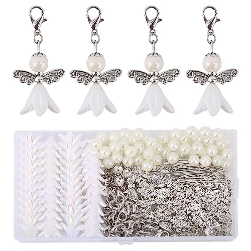 Schutzengel anhänger Selber Machen Perlenengel Anhänger Schlüsselanhänger Schutzengel Basteln Perlen Set für DIY Hochzeit Schmuck Halskette Basteln(SIZE:400pcs) von JOYIAL