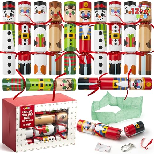 JOYIN 12 Stück Weihnachten Party Favor Geschenke Nicht-schnappende Party Tischgeschenke mit Weihnachtsfiguren, Holiday Party Favor Supplies für Kinder und Erwachsene, Weihnachtsfeiern von JOYIN