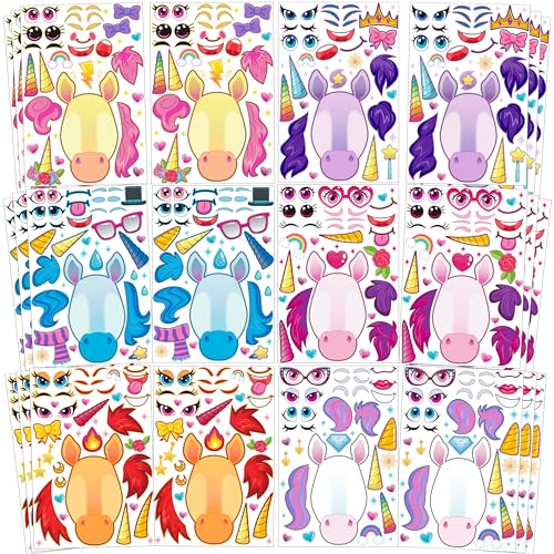 JOYIN 36 Stück Einhorn Aufkleber Kinder Sticker Set DIY Aufkleber Kinder Einhorn Aufkleber and Einhorn-aufkleber Fantasie-Einhorn-Tieren für Party Favor Supplies Craft von JOYIN