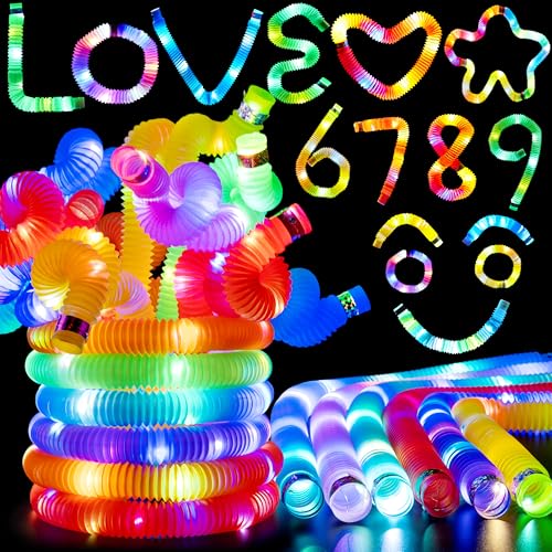 JOYIN 9 Stück 19cm Mitgebsel Kindergeburtstag ab 3+, Leuchtstäbe Knicklichter LED Pop Tubes Fidget Sensorik Spielzeug, Halloween Weihnachtstag Adventskalender Füllung, Kindergeburtstag Gastgeschenke von JOYIN