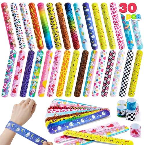 JOYIN 30 PCs Slap Armbänder, Kleine Mitbringsel für Kinder, Party Mitgebsel Kindergeburtstag ab 4 Jahre (30 Designs) Geburtstag Party Favours Pack, Kindergeburtstag Gastgeschenke, Ostern Korb Füller von JOYIN