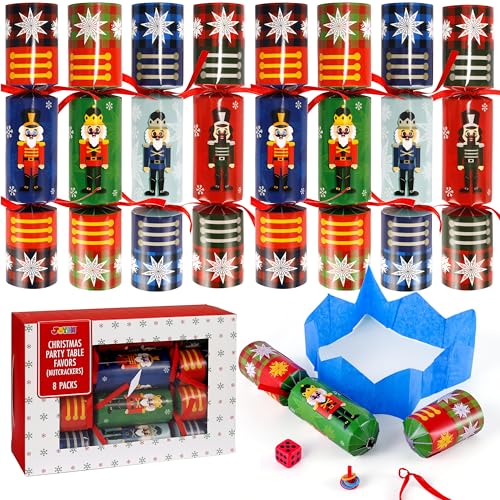 JOYIN Xmas Geschenk, nicht schnappend, rotes und grünes Schneeflocken-Design, Party-Tischgeschenke mit Party-Zubehör für Kinder und Erwachsene, Weihnachtsfeiern von JOYIN