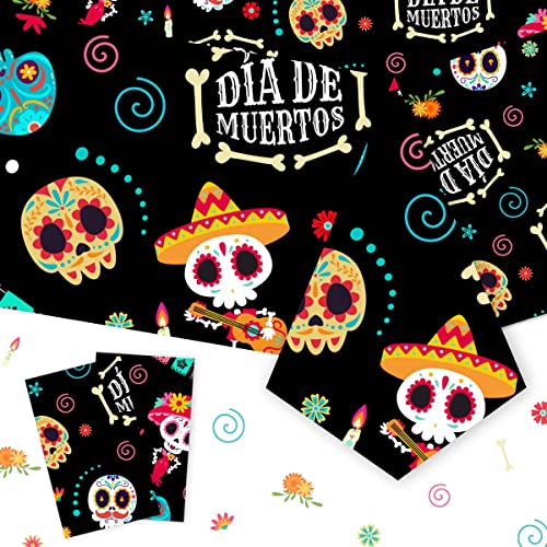 2 Stück Day of the Dead Tischdecken, Dia De Los Muertos Sugar Skull Tischdecken Kunststoff, Halloween mexikanische Party Dekorationen Zubehör von JOYMEMO