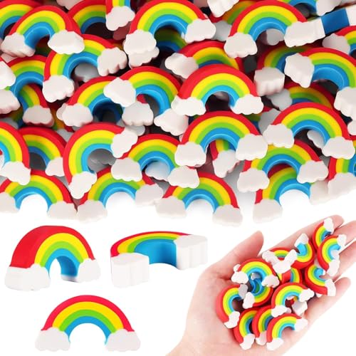 JOYSKY 26 Stück Regenbogen Radiergummis Bunte Radiergummi 2B Kinder Radierer Schule Mini Radiergummi Set für Schulen und Büros Malerei Radiergummi (26) von JOYSKY