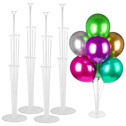 JOYSKY 4 Stück Ballonständer Luftballon Ständer Luftballon Halter Set Ballonständer für Luftballons Ballon Stick Halter für Geburtstagsdeko Party Deko Hochzeitsdeko, Tischdeko, geburtstag deko von JOYSKY