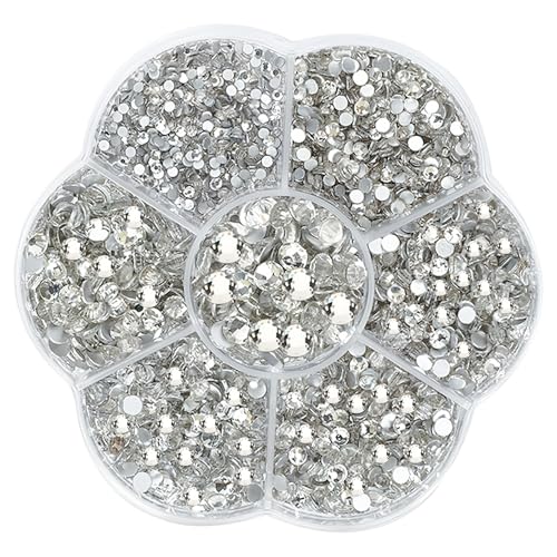 JOZMMZEOOA 3000PCS Strasssteine 7 Größen Glitzersteine Selbstklebend Hotfix Strasssteine Rhinestones Aufbügeln Strasssteine,für Zahnschmuck Kleidung Schuhe DIY Handwerk Geschenk Nail Charms (Silber) von JOZMMZEOOA