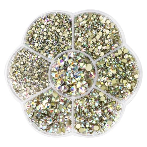 JOZMMZEOOA 3000PCS Strasssteine 7 Größen Glitzersteine Selbstklebend Hotfix Strasssteine Rhinestones Aufbügeln Strasssteine,für Zahnschmuck Kleidung Schuhe DIY Handwerk Geschenk Nail Charms (Gold) von JOZMMZEOOA