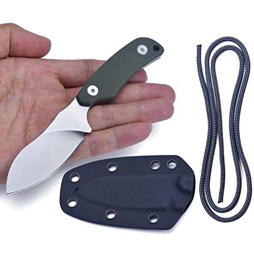 JPCRMOV Outdoor Messer Feststehend, Neck Knife Outdoor Fahrtenmesser Jagdmesser Messer Gürtelmesser mit Kydex Scheide,Camping Survival Bushcraft Messer Full Tang von JPCRMOV