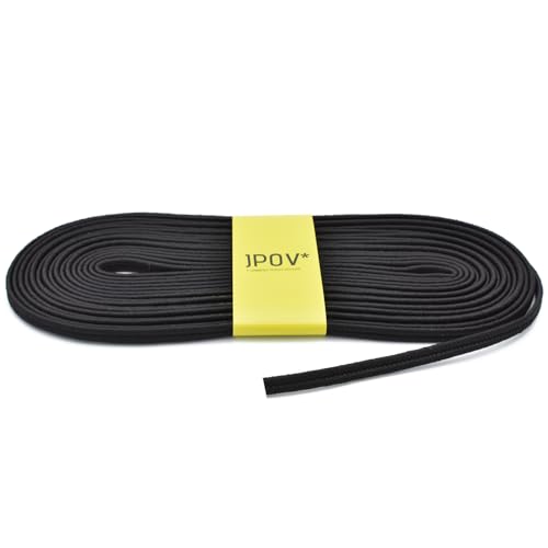 JPOV * Baumwollgeflecht für Accessoires, Modeaccessoires und Heimdekoration, 70 % Baumwolle und 30 % Polyester, Breite 0,80 cm, Stück 10 m, Schwarz von JPOV* SANITARY TEXTILE DIVISION