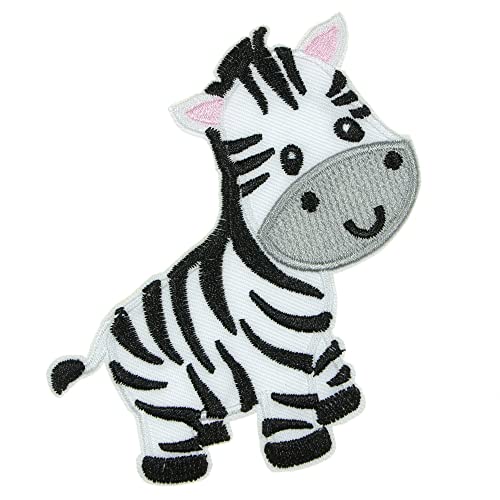 JPT - Zebra-Aufnäher mit süßem Cartoon-Stickerei, zum Aufbügeln/Aufnähen, niedliches Logo, Patch auf Weste, Jacke, Hemd, Hut, Jeans, Kleidungstasche von JPT