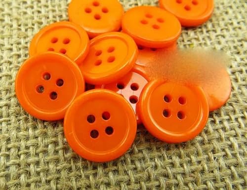 10 mm ~ 38 mm farbige Kunststoffknöpfe für Hemden, Dekoration, Mantel, Nähen, Kleidung, Zubehör, Kleidung, P-112, Orange, 15 mm, 100 Stück von JPWNVF