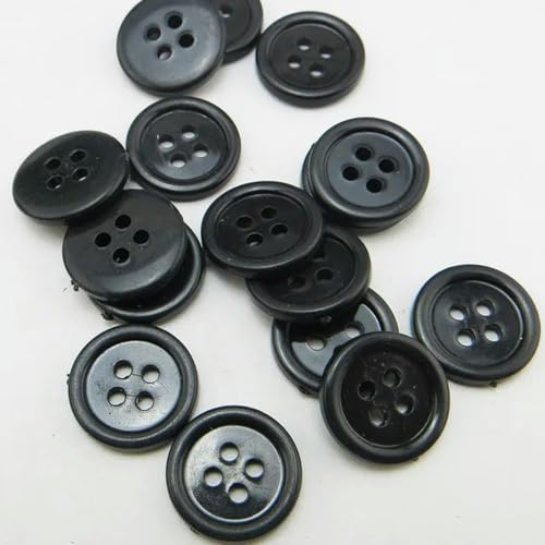 10 mm ~ 38 mm farbige Kunststoffknöpfe für Hemden, Dekoration, Mantel, Nähen, Kleidung, Zubehör, Kleidung, P-112, schwarz, 38 mm, 10 Stück von JPWNVF